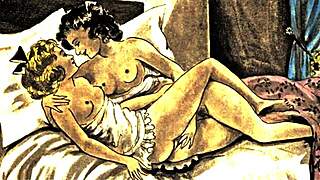 Vintage drawings from the antique retro era