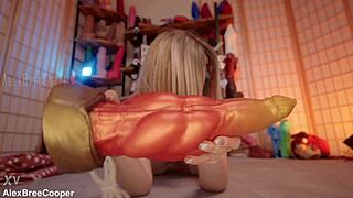 cute blonde gets extreme anal with thick toy