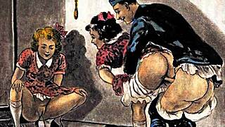 Vintage drawings from the antique retro era