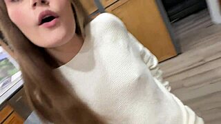Little step daughter gives her pussy to old man in pov