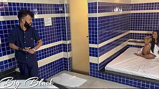 plumber fucks guest pussy and cums in mouth