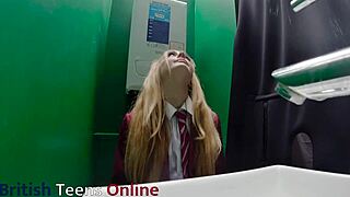 Gloryhole teen student sucks cock for first time