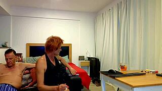 Gigi the tranny girlfriend does live show with dave