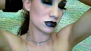 Simone sexy shiny black lipstick fetish
