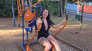 Young latina teen gets first anal and creampie outdoors