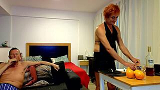 Gigi the tranny girlfriend does live show with dave