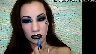 Simone sexy shiny black lipstick fetish