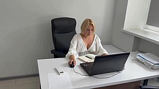 office secretary masturbates at her desk