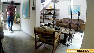 winking latina asshole takes dick deep in casting