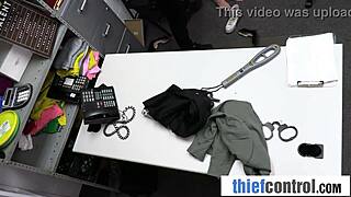 Security guard punishes curvy thief with a deep search