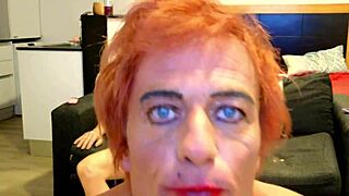 Gigi the tranny girlfriend does live show with dave