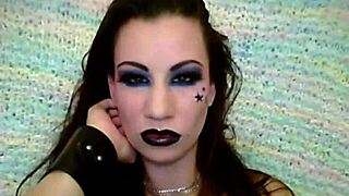 Simone sexy shiny black lipstick fetish