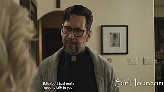 Three priests meet a petite blonde in the cinema
