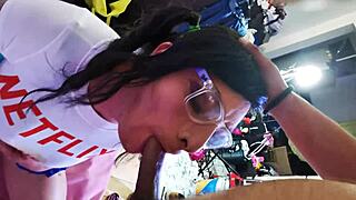 she swallows it all the way down that skinny slut