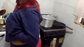 madura bbw gets wild in the kitchen