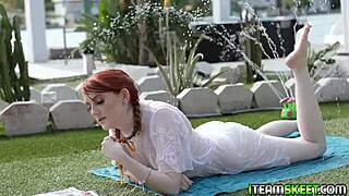 redhaired teen lets stud fuck her pussy