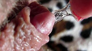 Big clit orgasm closeup with shaved pussy