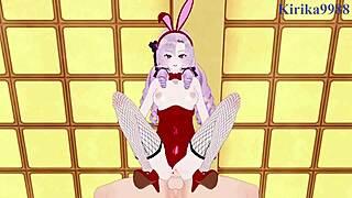 Nui sociere and hyakumantenbara salome share intense bunny girl moments in hentai