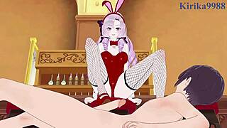 Nui sociere and hyakumantenbara salome share intense bunny girl moments in hentai