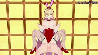 Nui sociere and hyakumantenbara salome share intense bunny girl moments in hentai