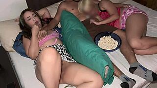 Latina Wife Fucks Roommate During Movie Night