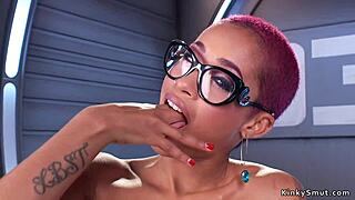 Small tits ebony fucks machine bdsm