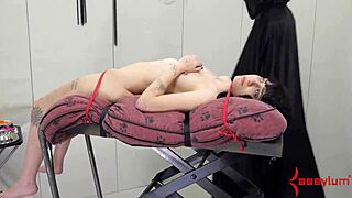 bdsm goth sucks dick while tied
