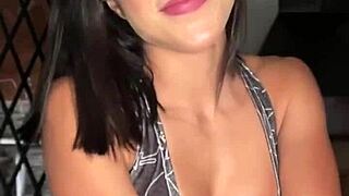 Petite 18yo latina gags on deepthroat cum