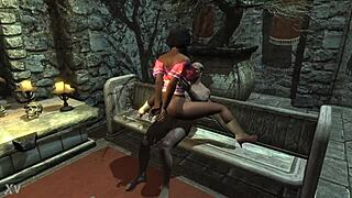 adventurous cartoon exploration through the lands of skyrim