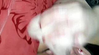 stepmom shows super wet pussy with lipstick