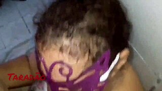 latina swallows huge cock in deepthroat with gagging