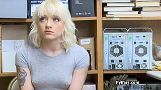 Horny Guard Fucks Blonde Teen At Office
