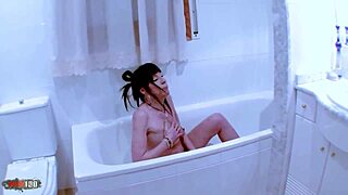 mature spanish brunette plays with dildo and fucks hard