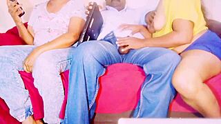 Indian wife cheats with husband friend while talking dirty