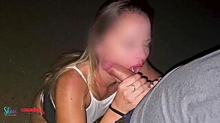 Brazilian wife flashes and fucks outdoors