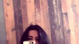 Blue lace mirror tease with my squirt stained mirror