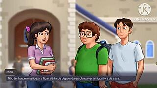 first scenes with erick and mia kxm from summertime saga in portuguese