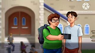 first scenes with erick and mia kxm from summertime saga in portuguese