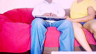 Indian wife cheats with husband friend while talking dirty