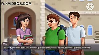 first scenes with erick and mia kxm from summertime saga in portuguese