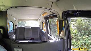 Ebony jogger fucked hard inside and outside black taxi