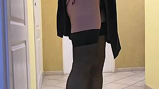 Black Dress & Sexy Stockings - A Date With Hot Milf