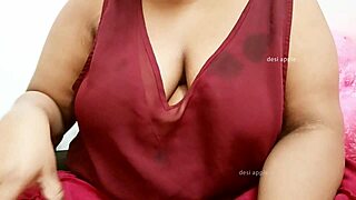 Asian aunty shows her boobs