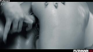 Asian babe destroyed by redhead ts