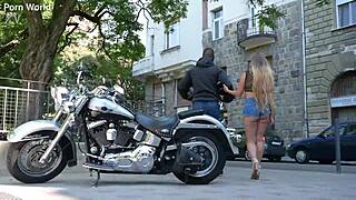 adventurous blonde kinuski picked up for interracial dp threesome
