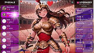 brave spartan warrior strips clothes for hentai clicker game