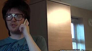Nerd Gets A Fantastic Blowjob From A Black Angel
