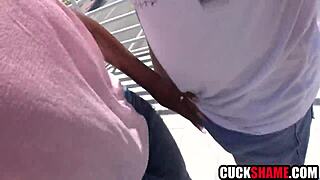 Hot Ebony Wife Fucks White Guy For Cuck Hubby