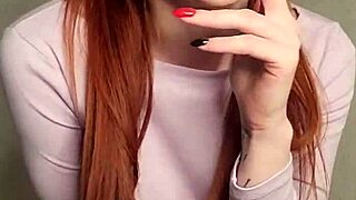 Stunning Redhead Enjoying A Relaxing Smoke Session Alone