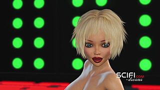 Scifi walls female android shemale and beautiful girl in the planet base station
